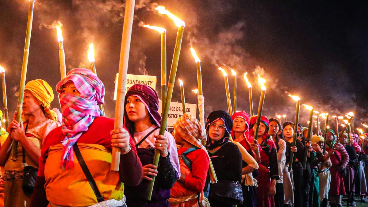 Protesters clash with police during torch rally in Manipur