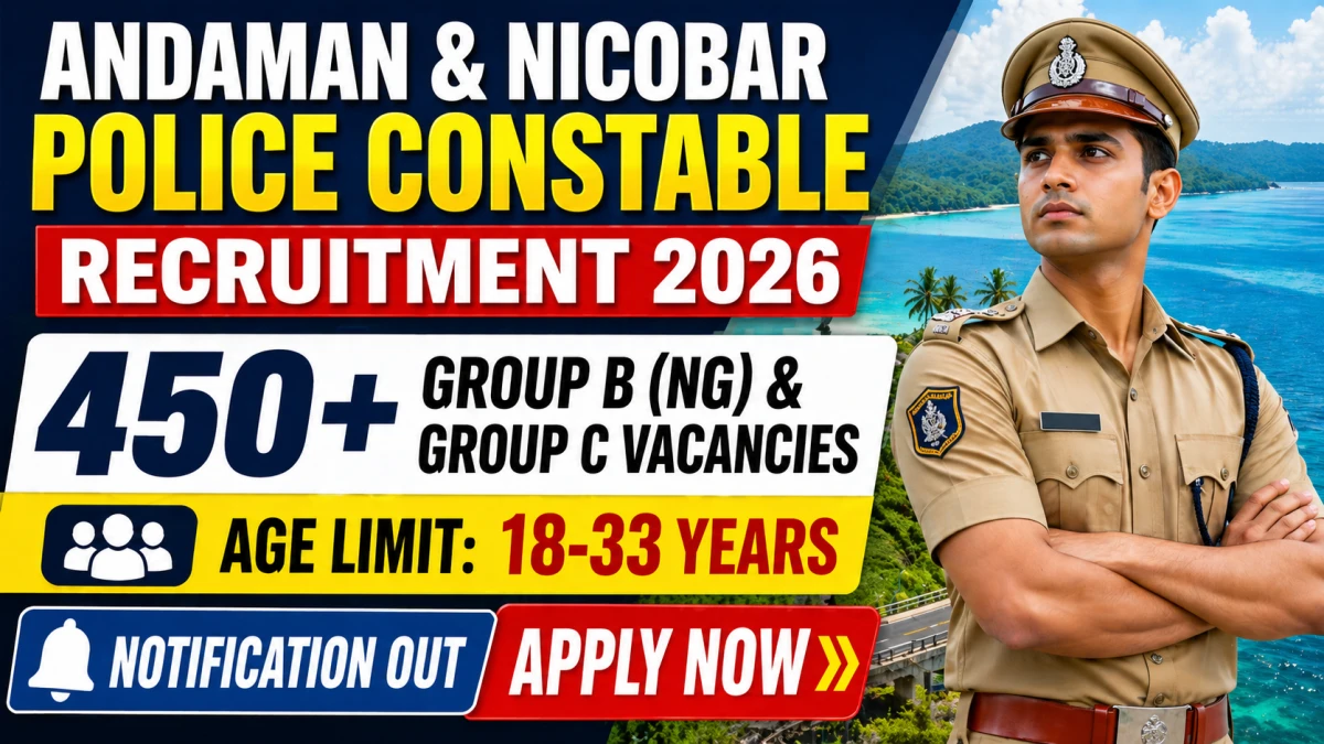 Andaman & Nicobar Police Constable Recruitment 2026 Notification out