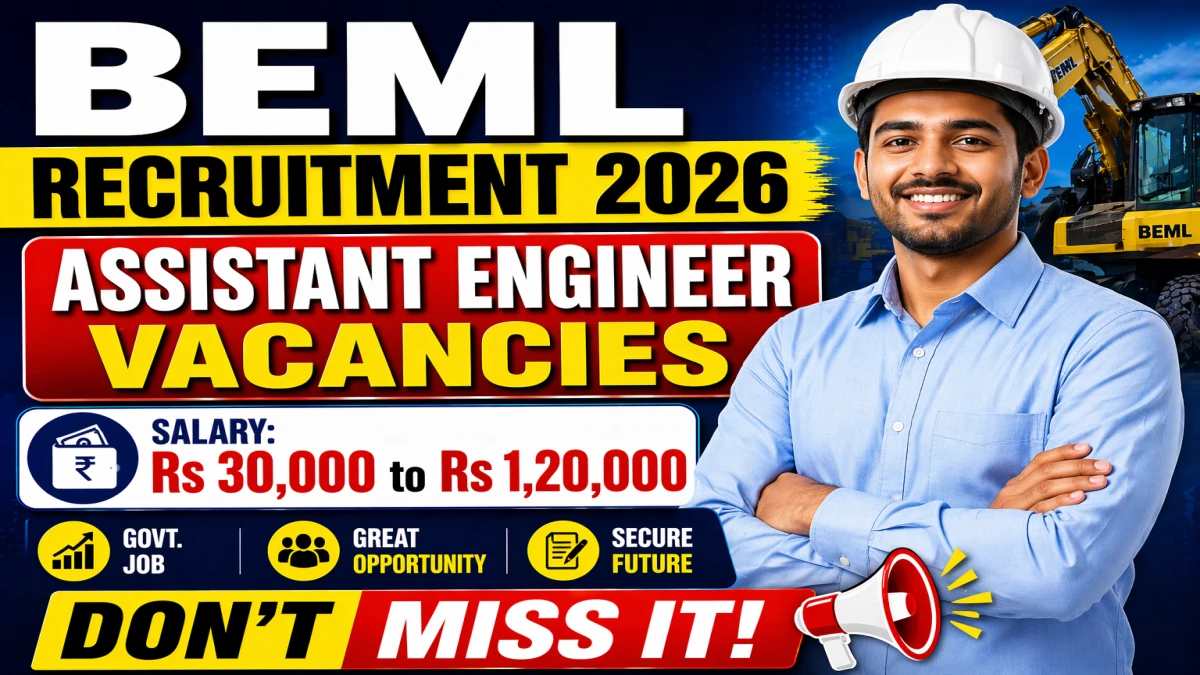 BEML Assistant Engineer Recruitment 2026 – Walk in for 10 Posts