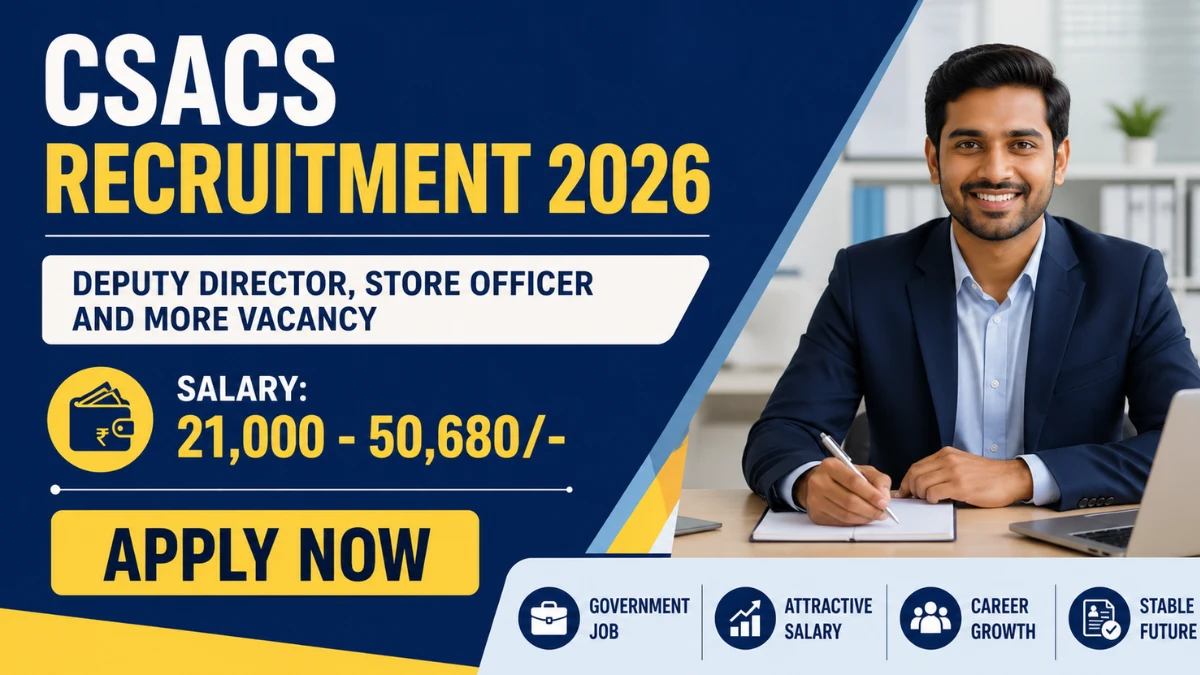 CSACS Recruitment 2026 – Apply Offline for Deputy Director, Store Officer and More Posts