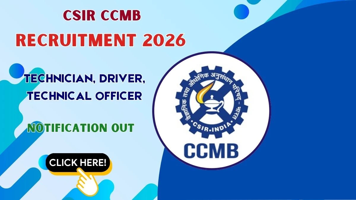 CSIR CCMB Recruitment 2026 (Short Notice)