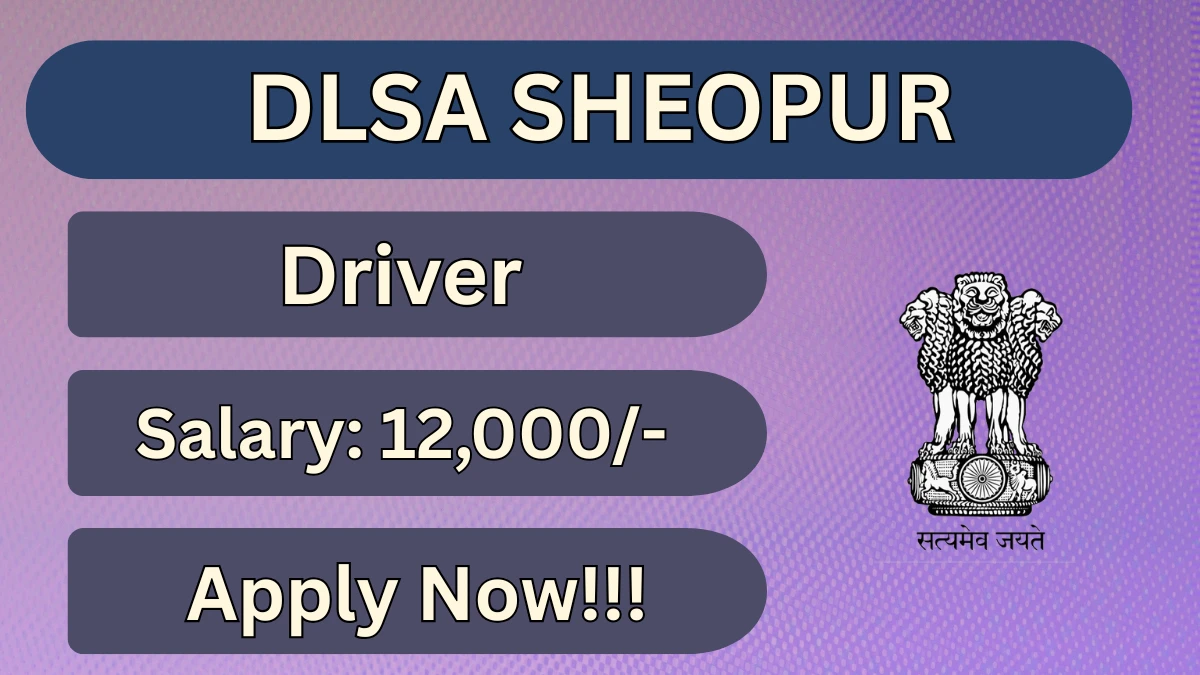 DLSA Sheopur Vehicle Driver Recruitment 2026