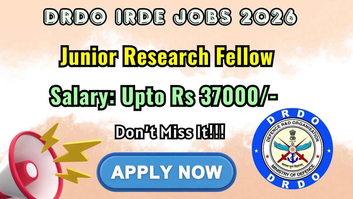 DRDO IRDE Junior Research Fellow Recruitment 2026