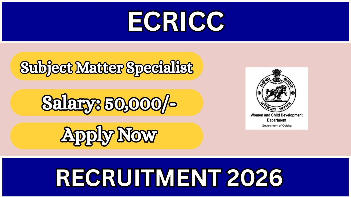 ECRICC Subject Matter Specialist Recruitment 2026