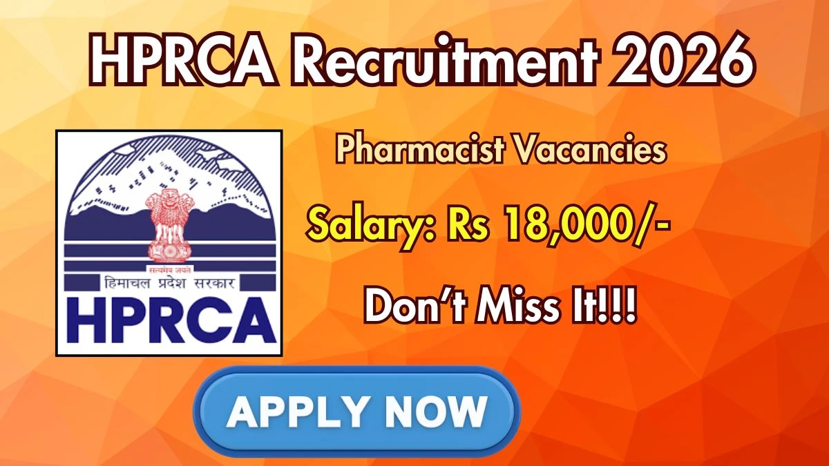 HPRCA Pharmacist Recruitment 2026 – Apply Online for 41 Posts