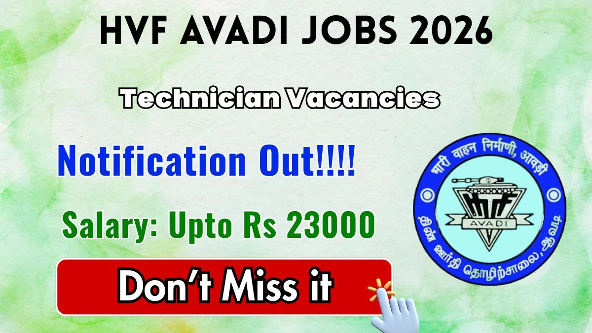 HVF Avadi Technician Recruitment 2026