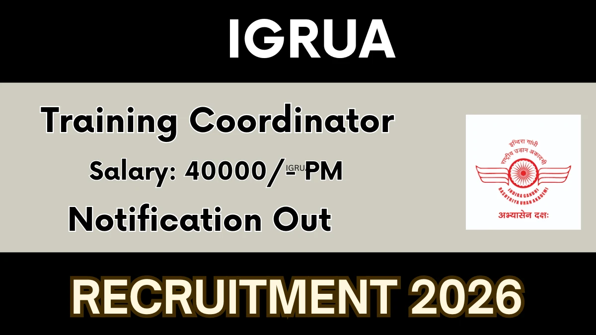 IGRUA Training Coordinator Recruitment 2026
