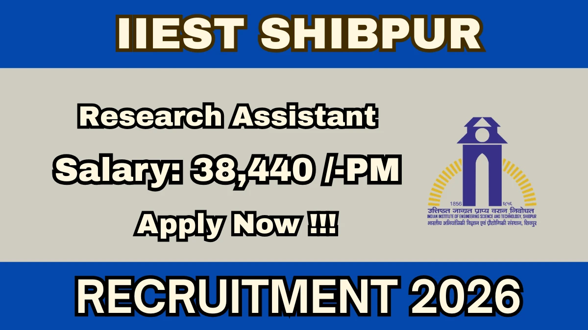 IIEST Shibpur Research Assistant Recruitment 2026