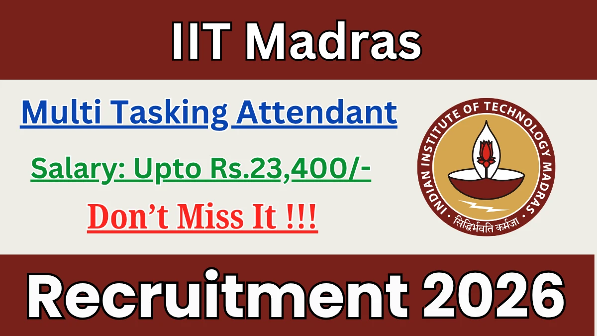 IIT Madras Multi-Tasking Attendant Recruitment 2026