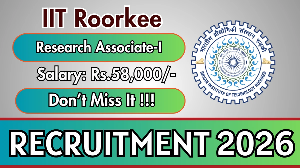 IIT Roorkee Research Associate-I Recruitment 2026