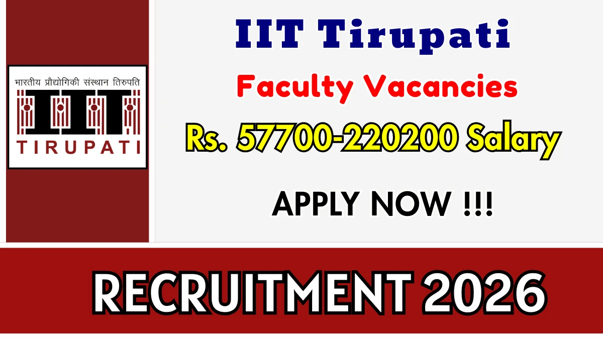 IIT IIT Tirupati Faculty Recruitment 2026