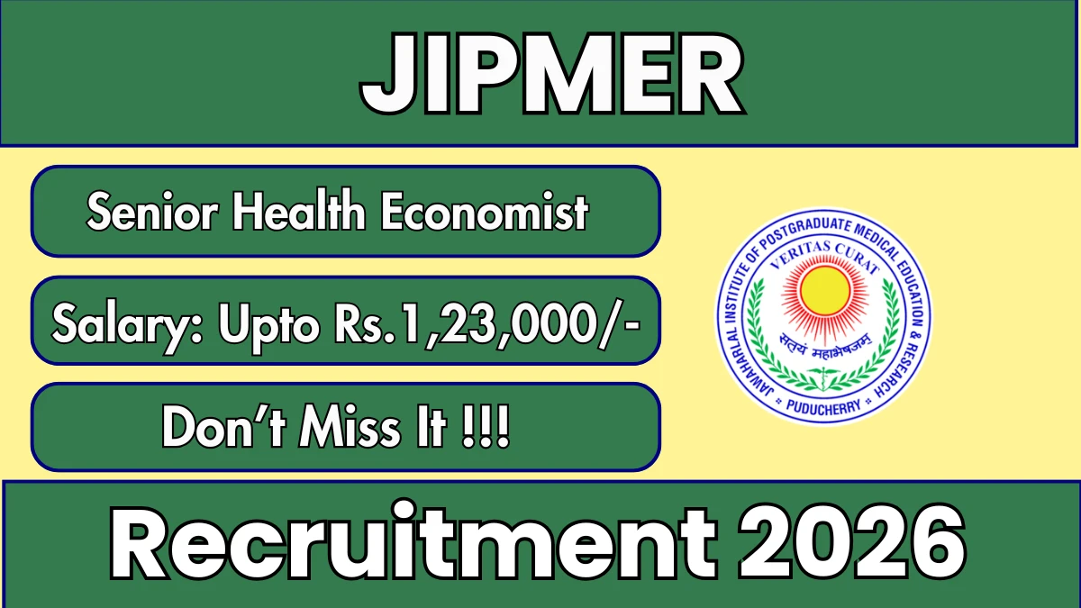 JIPMER Senior Health Economist Recruitment 2026