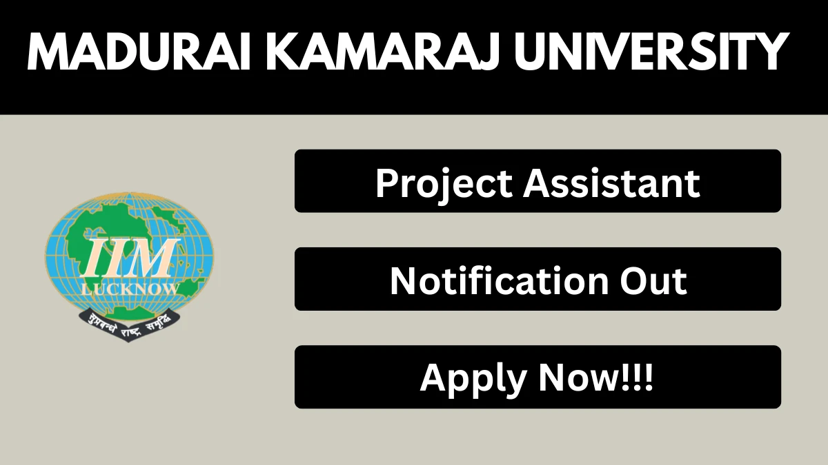 Madurai Kamaraj University Project Assistant Recruitment 2026