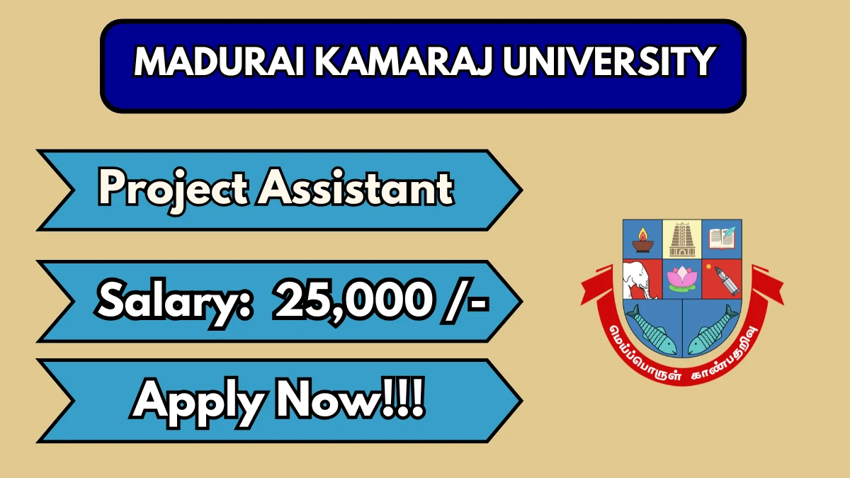 Madurai Kamaraj University Project Assistant Recruitment 2026