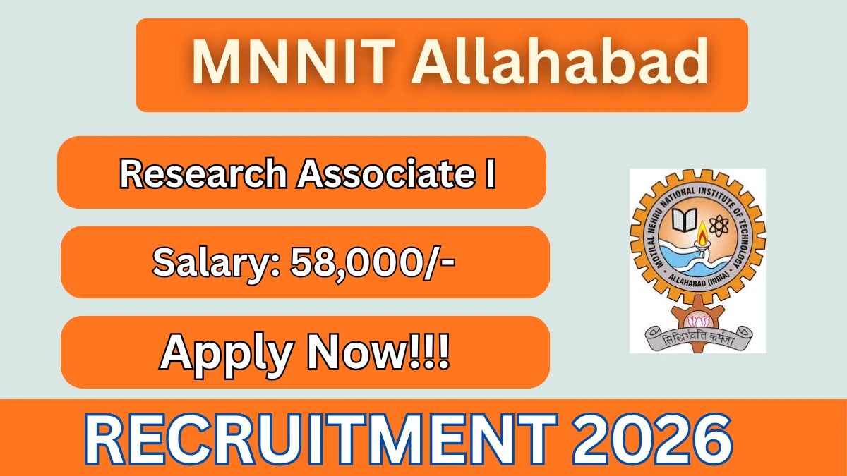 MNNIT Allahabad Research Associate I Recruitment 2026
