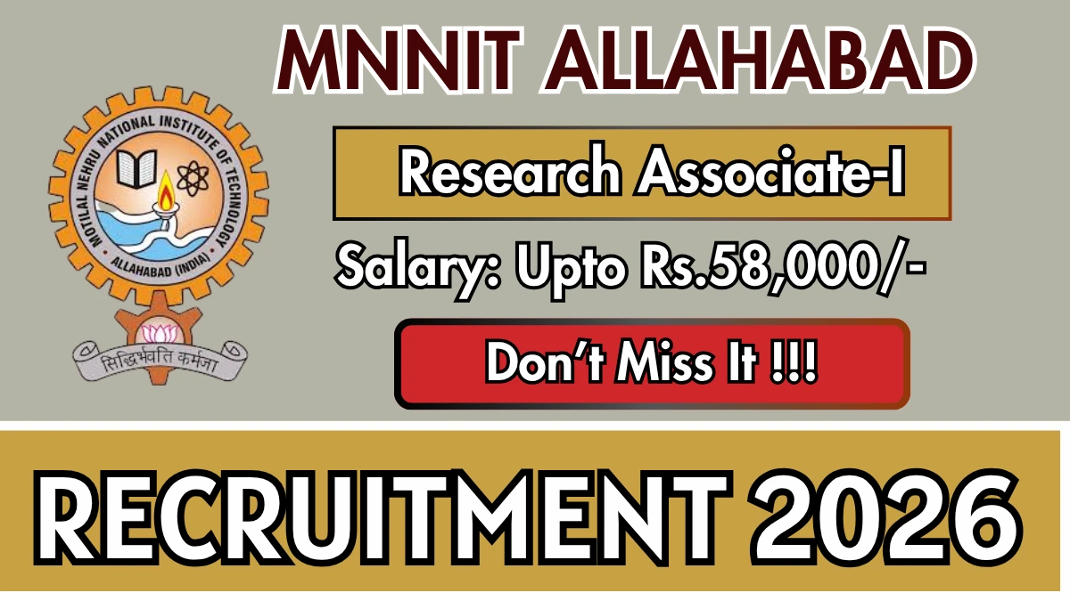 MNNIT Allahabad Research Associate-I Recruitment 2026