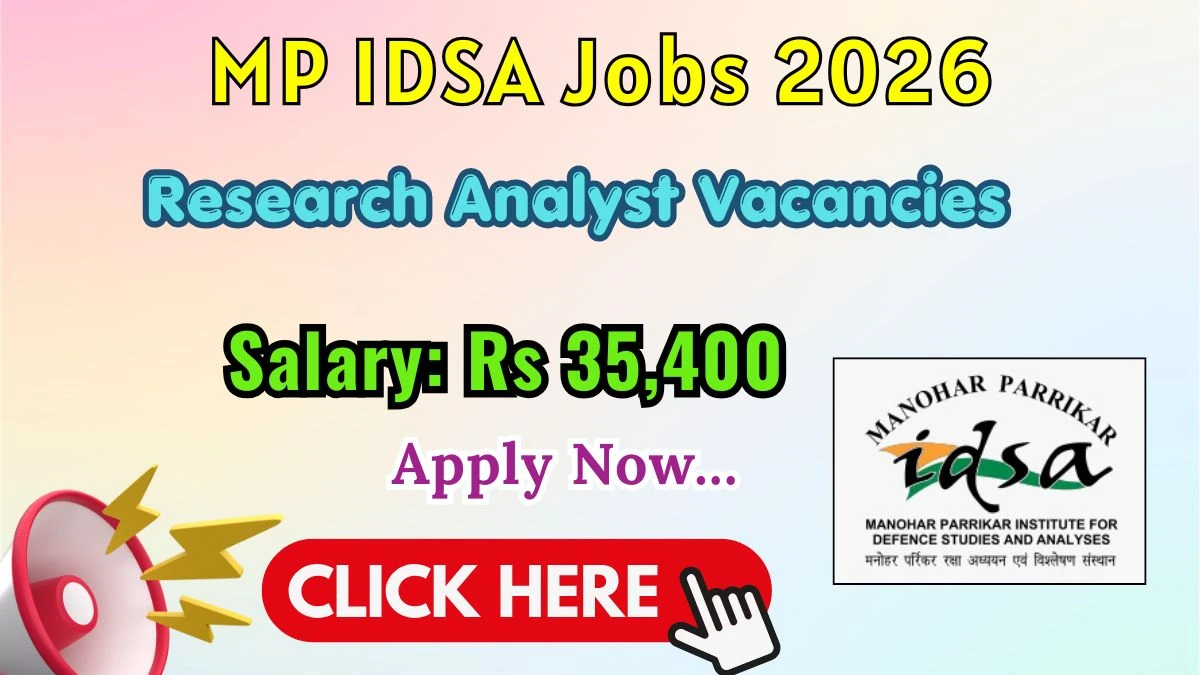 MP IDSA Research Analyst Recruitment 2026