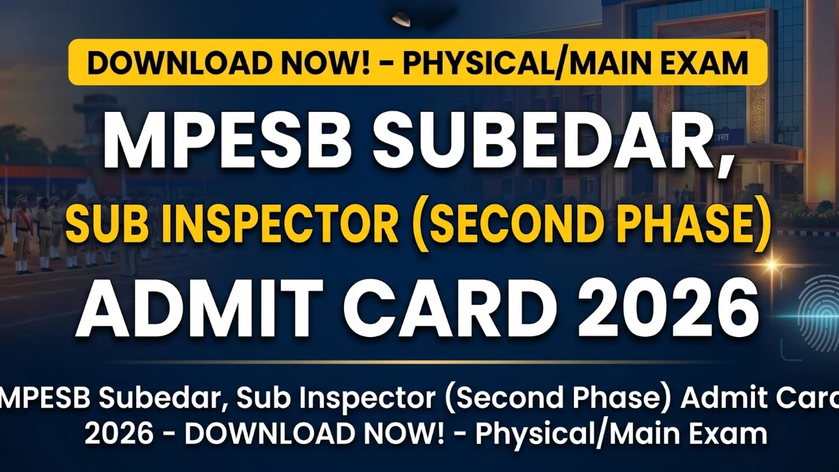 MPESB Subedar, Sub Inspector Second Phase Admit Card 2026