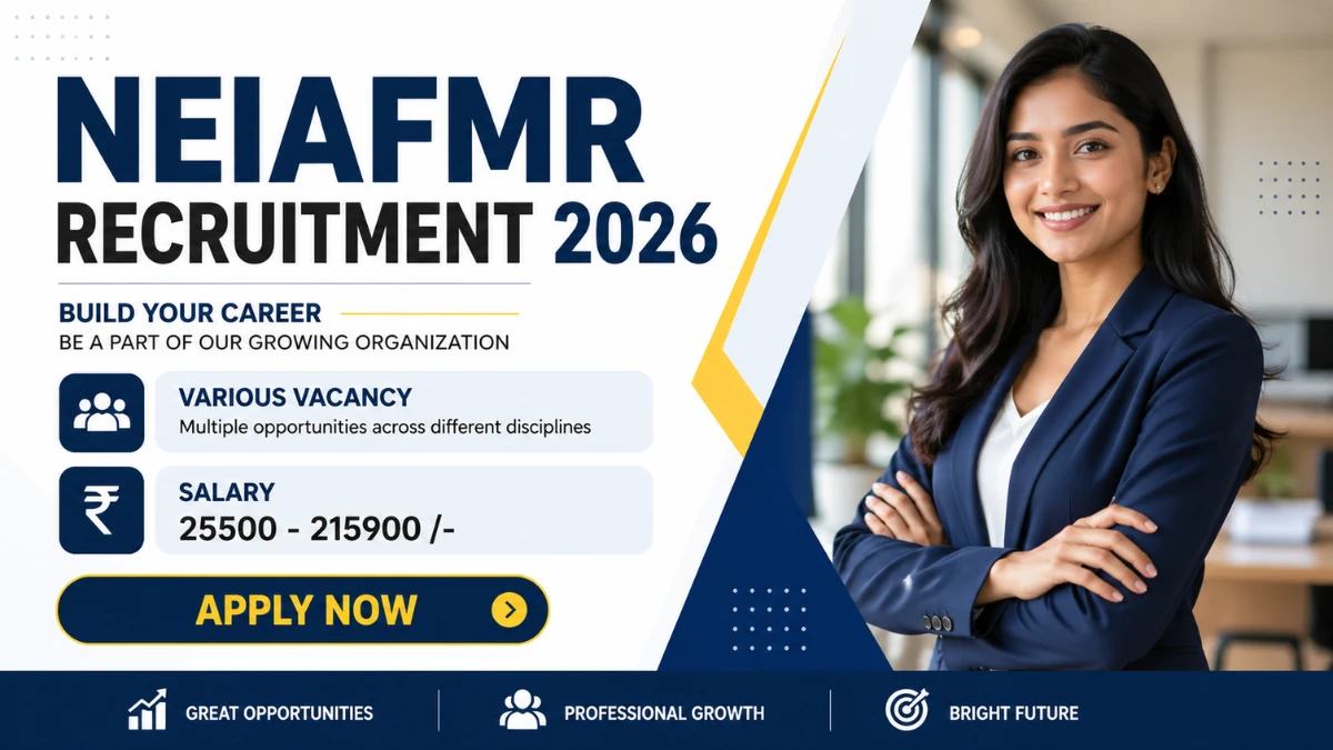 NEIAFMR Recruitment 2026 – Apply Offline for 35 Professor, Senior Assistant and More Posts