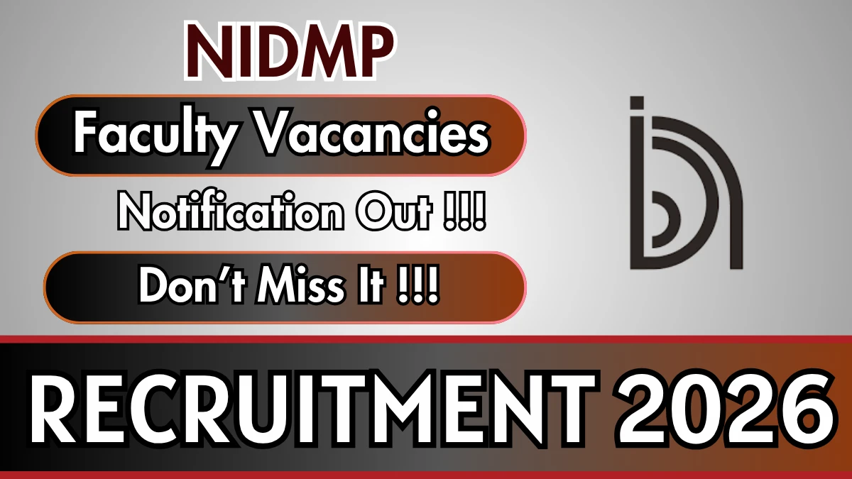 NIDMP Recruitment 2026 – Apply Offline for Faculty Posts