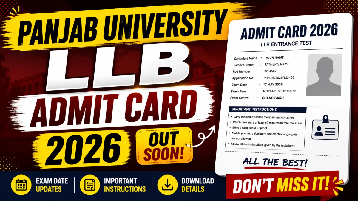 Download PU LLB Hall Ticket, Exam Date 26 April