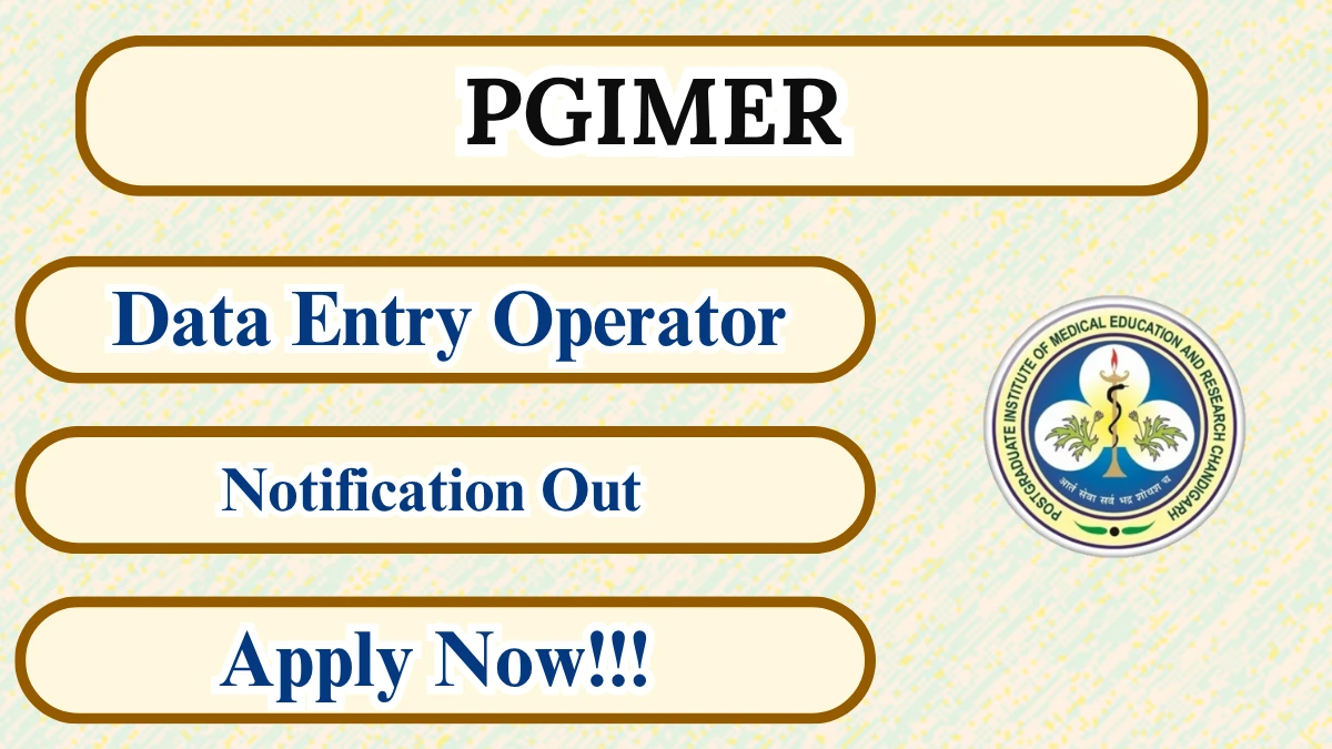PGIMER Data Entry Operator Recruitment 2026