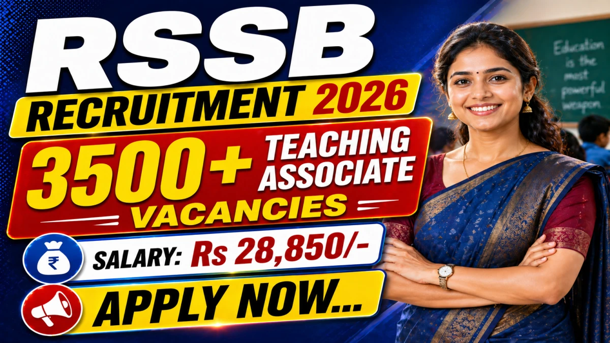 RSSB Teaching Associate Recruitment 2026 Notification Out