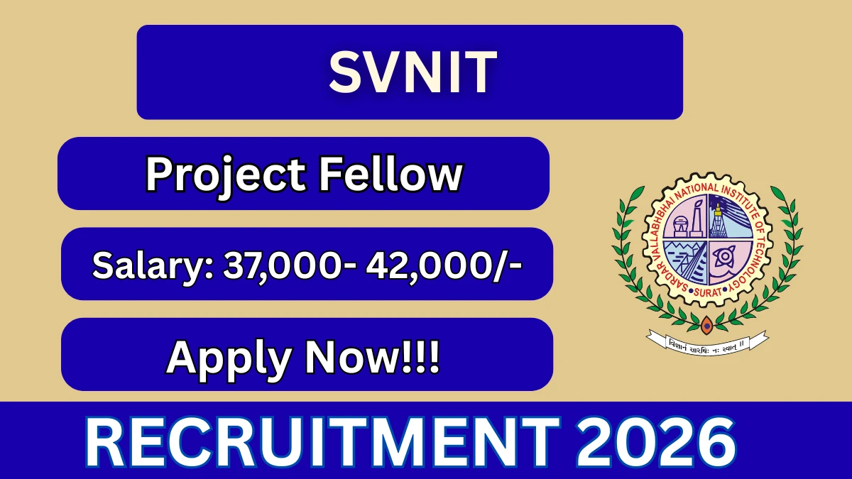 SVNIT Junior Research Fellow Recruitment 2026