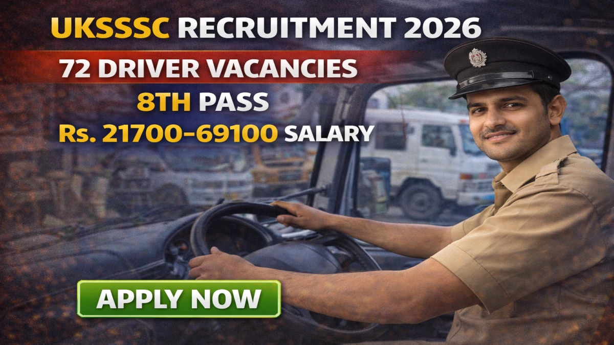 UKSSSC Driver Recruitment 2026 – Apply Online for 72 Posts