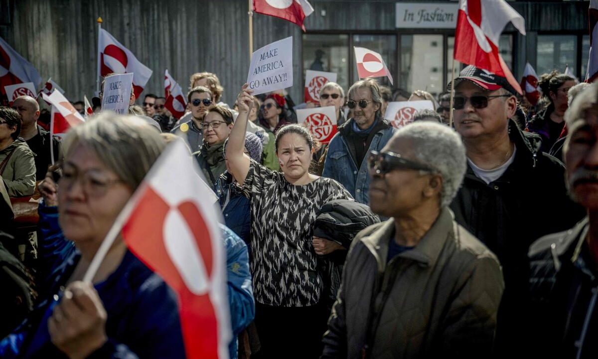 Greenlanders demonstrate against Trump as U.S. diplomats open new consulate