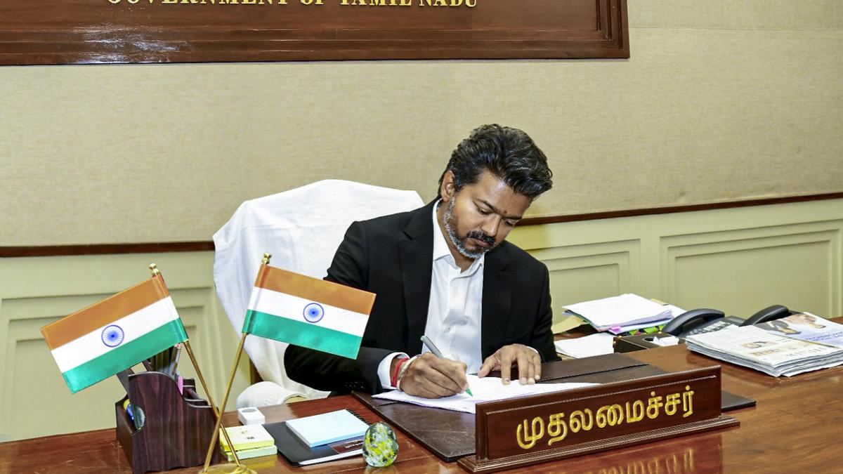200 units of free power, women safety force and anti-narcotics unit: Vijay’s top three priorities on Day 1 in office