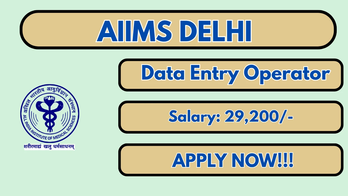 AIIMS Delhi Data Entry Operator Recruitment 2026