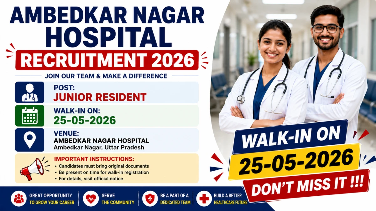 Ambedkar Nagar Hospital Junior Resident Recruitment 2026