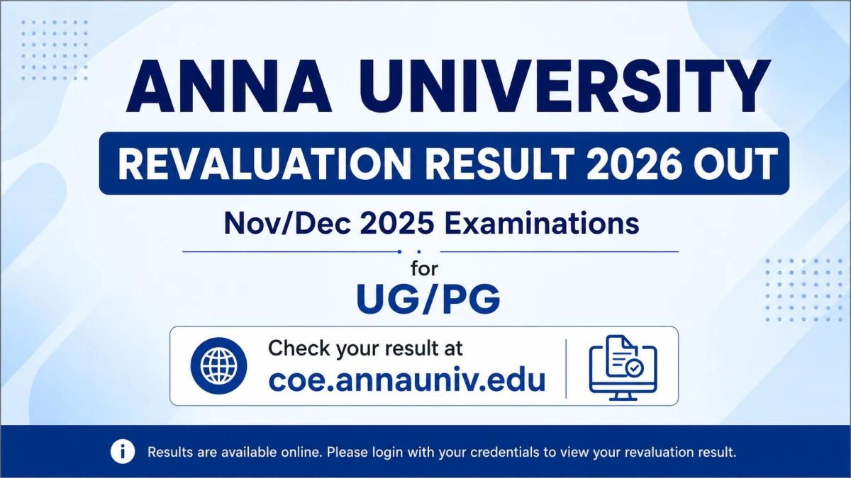 Anna University Revaluation Result 2026 Out at coe.annauniv.edu for Nov/Dec 2025 Examinations for UG/PG