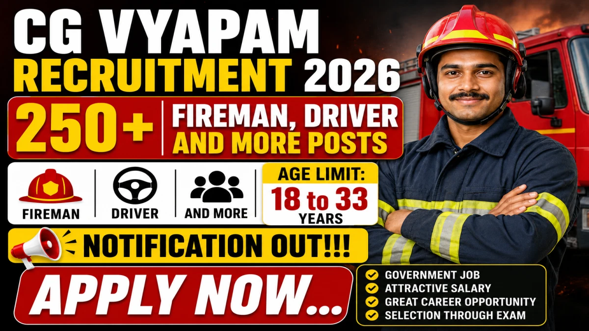 CG Vyapam Recruitment 2026 Notification Out