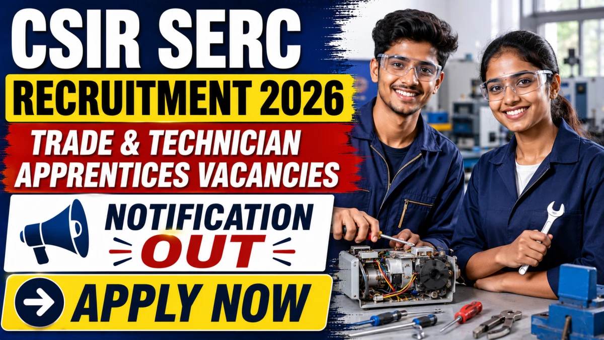 CSIR SERC Trade & Technician Apprentices Recruitment 2026 – Walk in for 29 Posts