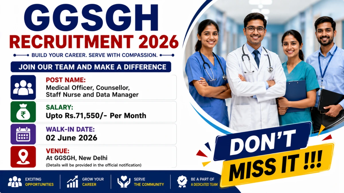 GGSGH Recruitment 2026 – Walkin for Medical Officer, Staff Nurse and More Posts