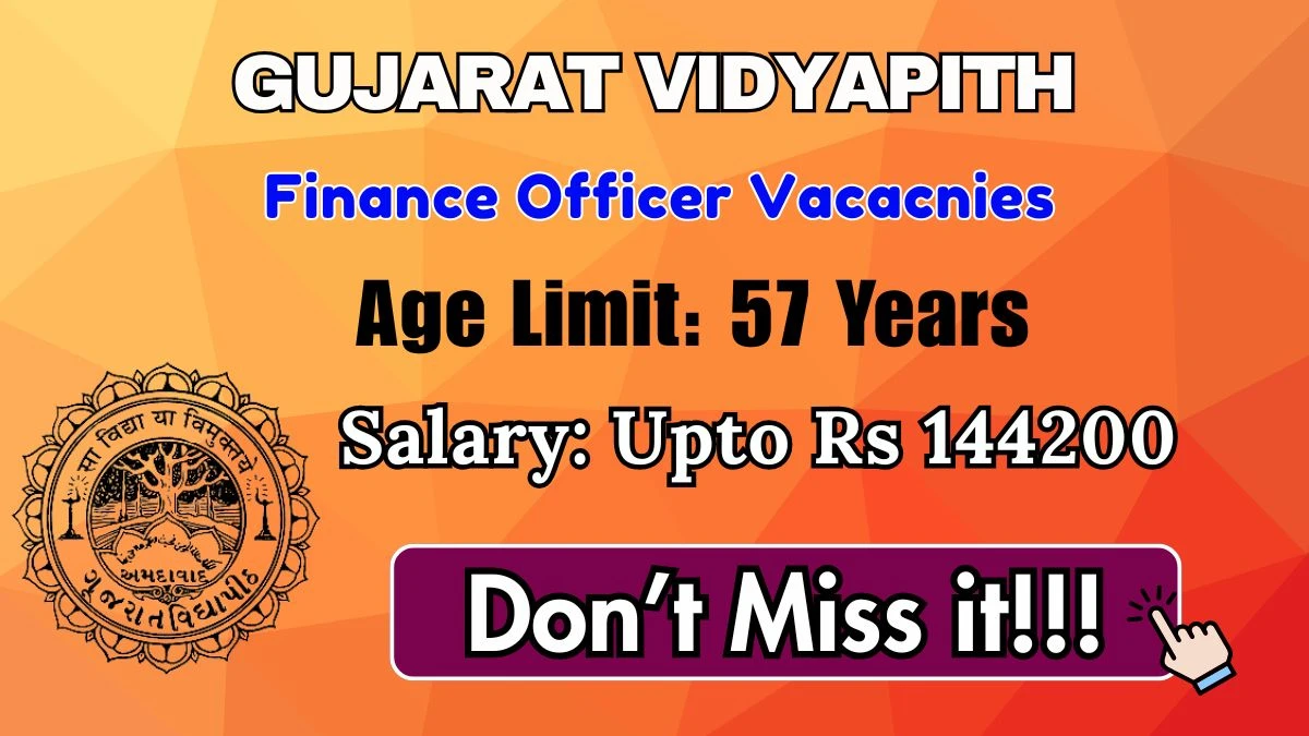 Gujarat Vidyapith Finance Officer Recruitment 2026