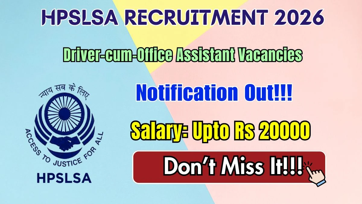 HPSLSA Driver-cum-Office Assistant Recruitment 2026