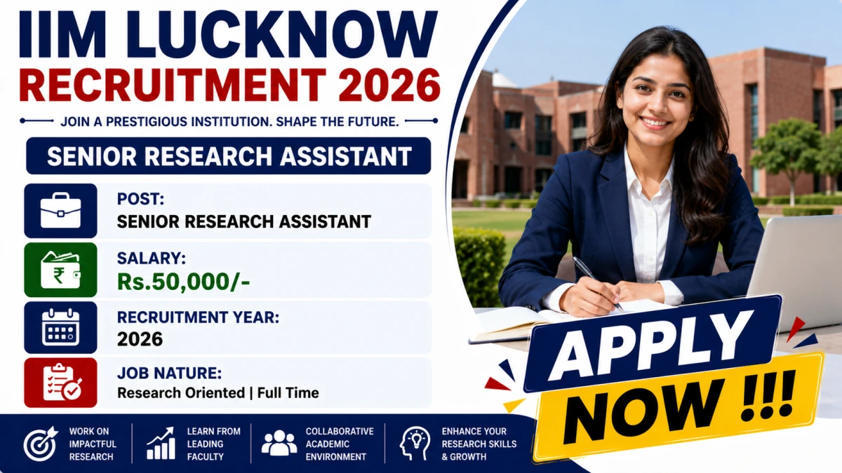 IIM Lucknow Senior Research Assistant Recruitment 2026