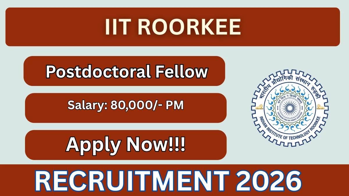 IIT Roorkee Postdoctoral Fellow Recruitment 2026