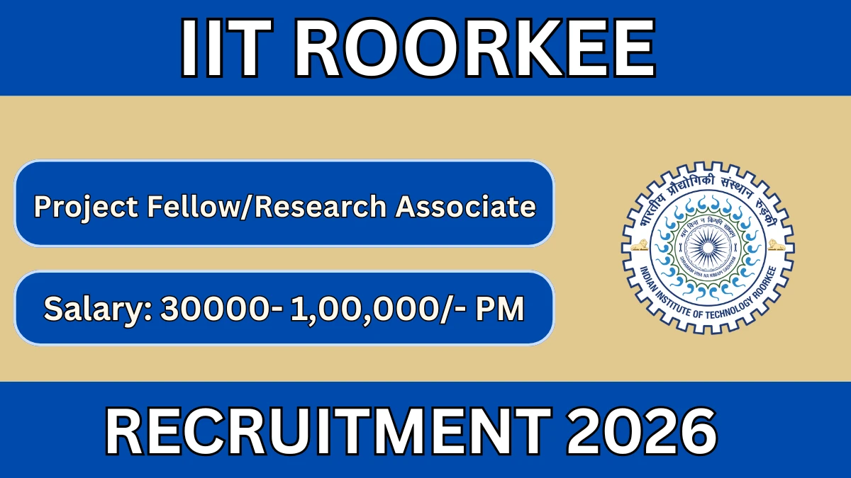 IIT Roorkee Recruitment 2026 – Apply Online Project Fellow, Research Associate Post