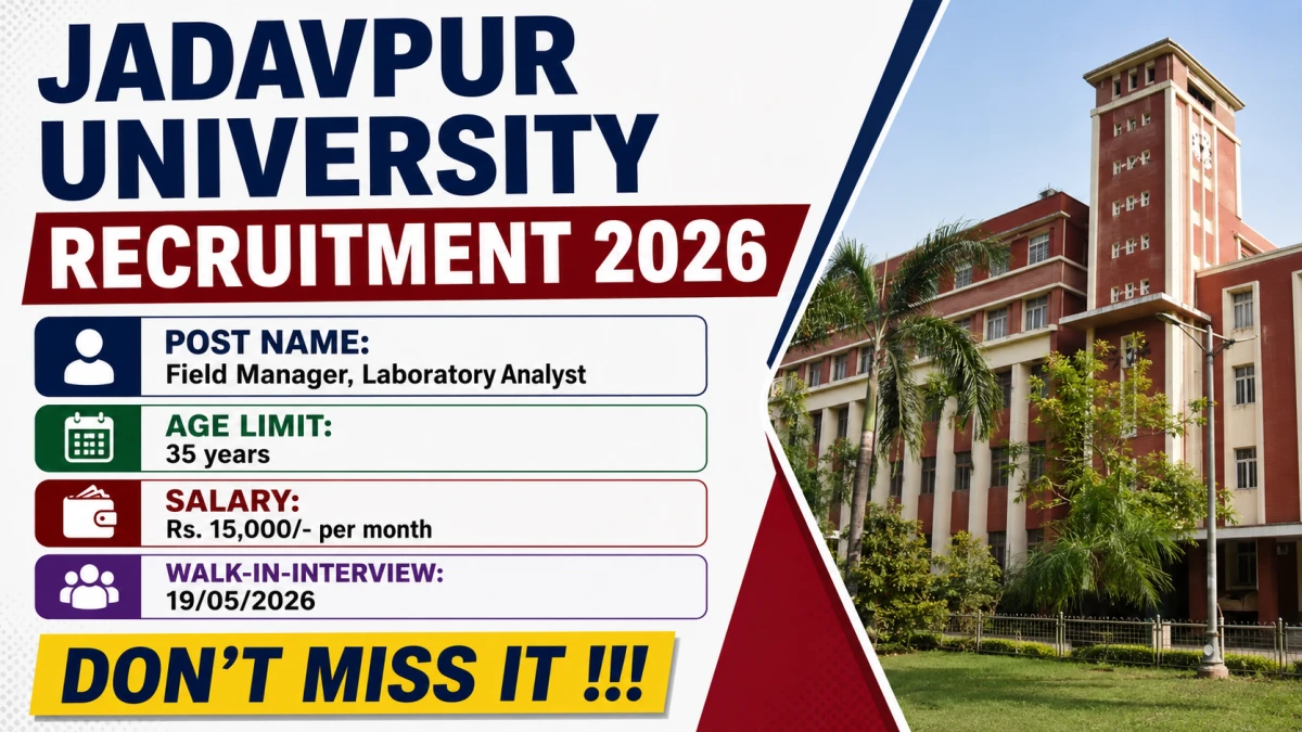 Jadavpur University Recruitment 2026 – Walkin for Field Manager, Laboratory Analyst Posts