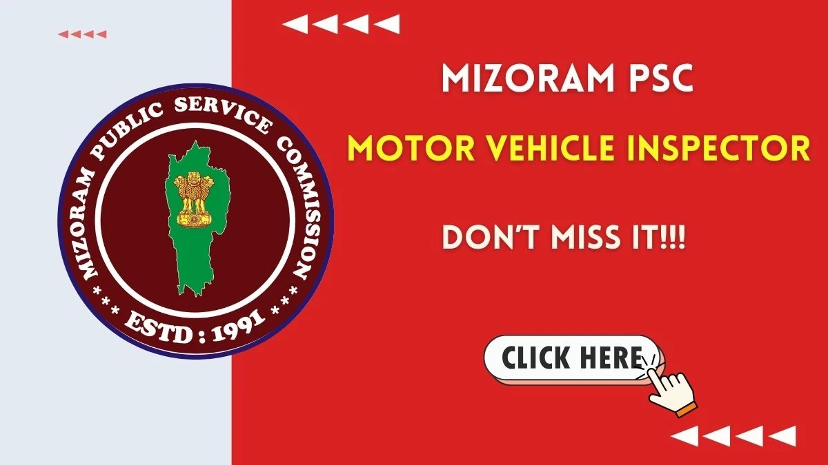 Mizoram PSC Motor Vehicle Inspector Recruitment 2026