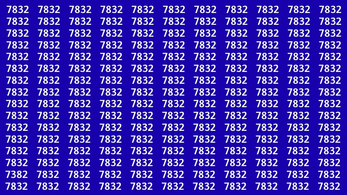 Within 7 Seconds Spot The Number 7382 among 7832