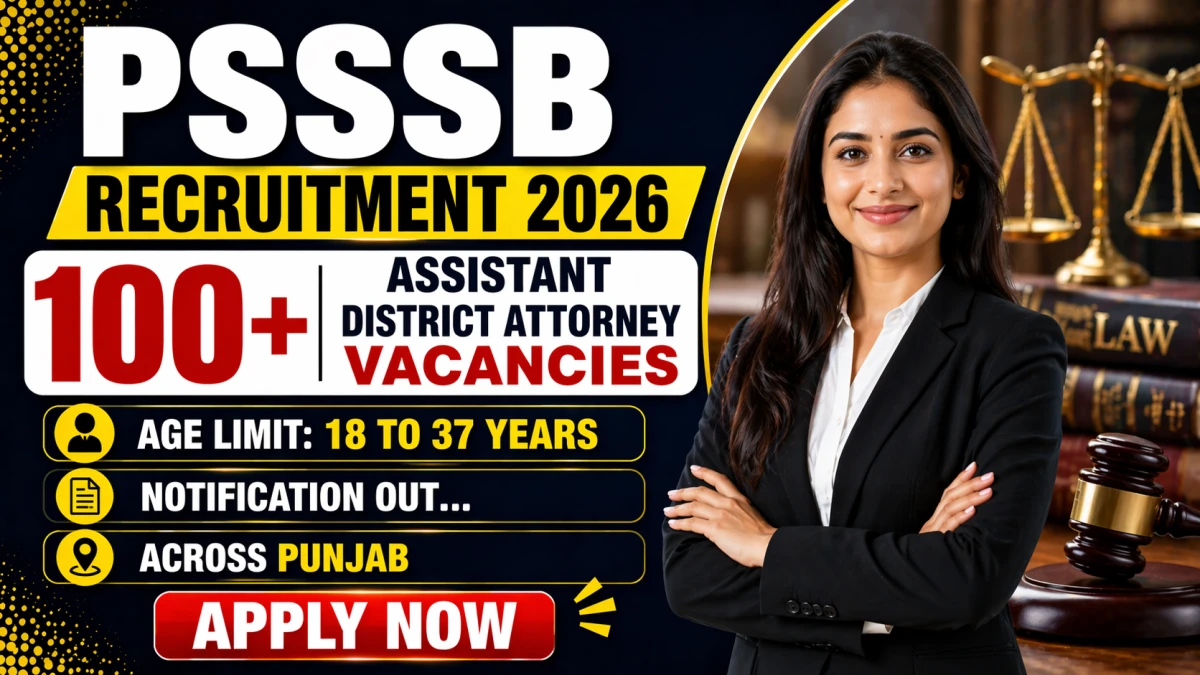 Punjab PSSSB ADA Recruitment 2026 Notification Out