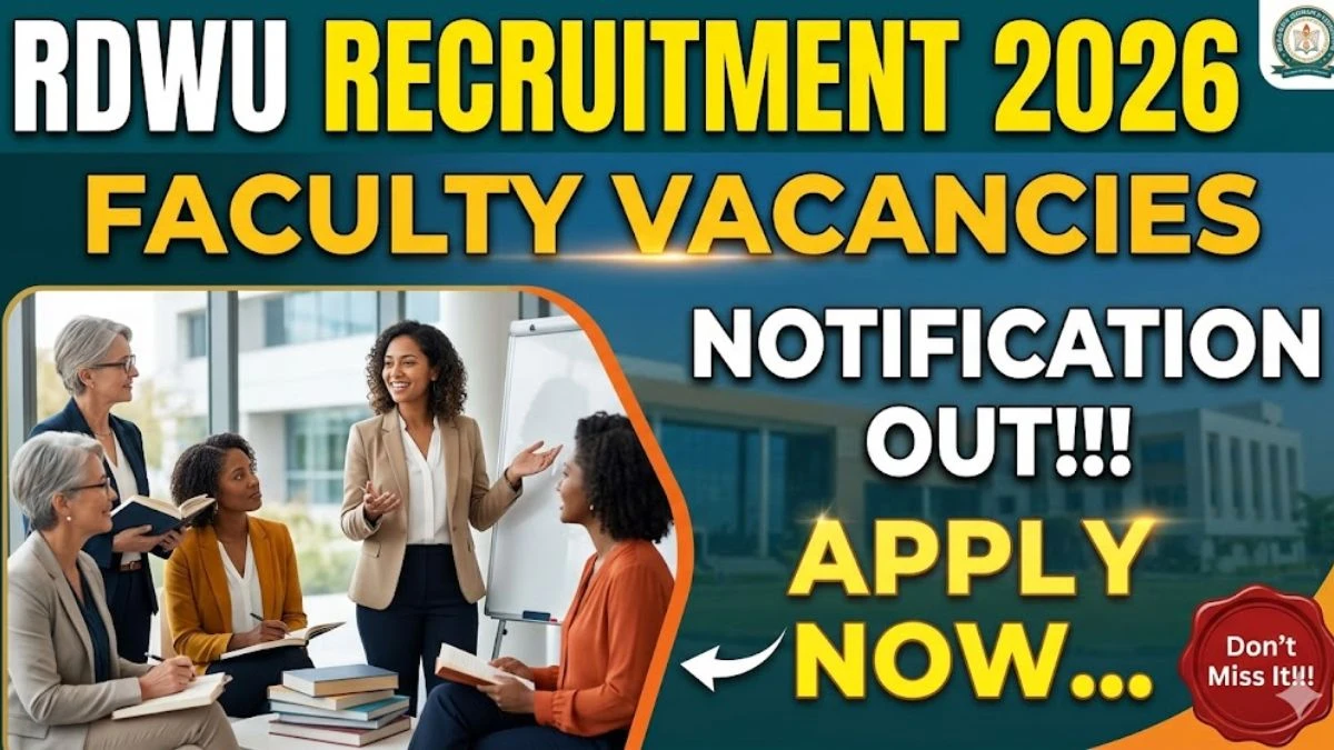RDWU Faculty Recruitment 2026 – Apply Online for 80 Professor, Associate Professor, Assistant Professor Posts