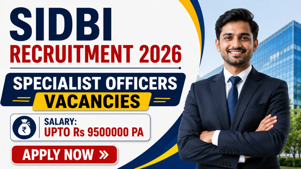 SIDBI SO Recruitment 2026 – Apply Online for Specialist Officers Posts