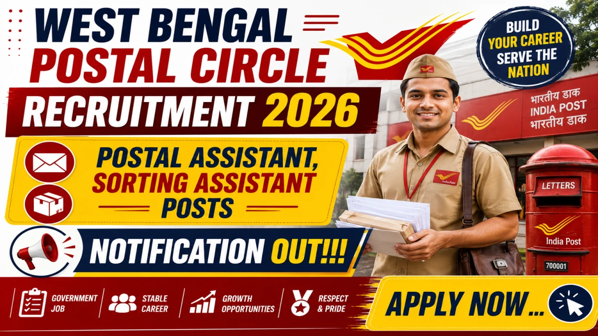 West Bengal Postal Circle Recruitment 2026 through LDCE